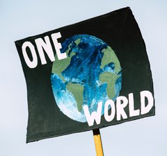 image of globe on banner